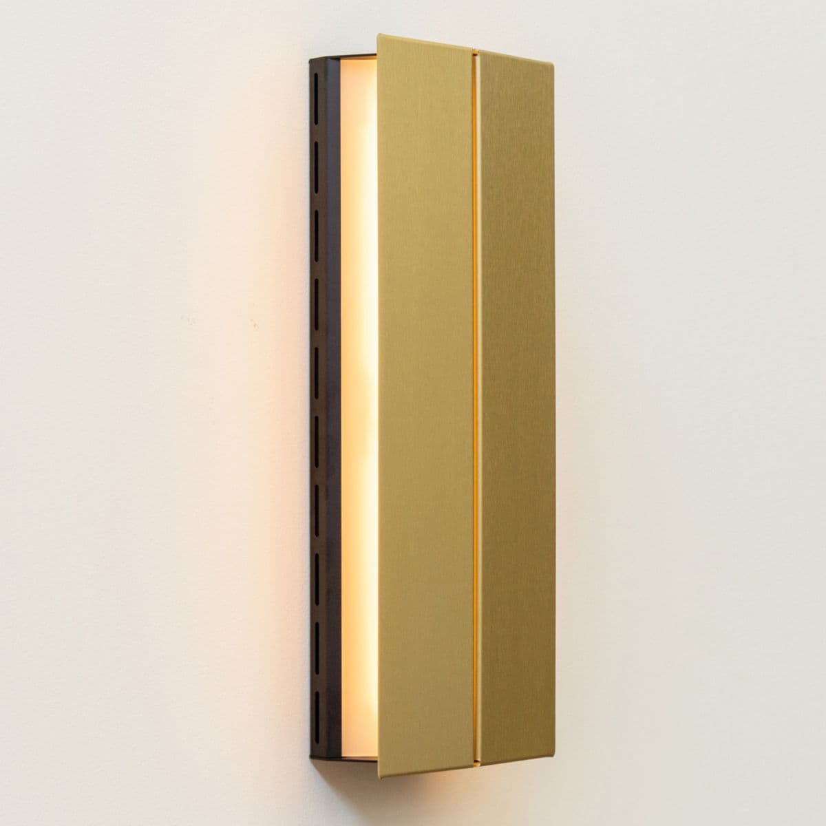 Ravenhill Studio | ADA Indoor/Outdoor LED Wall Sconce — Black with Brass, Medium, Damp (Indoor/Covered Outdoor)