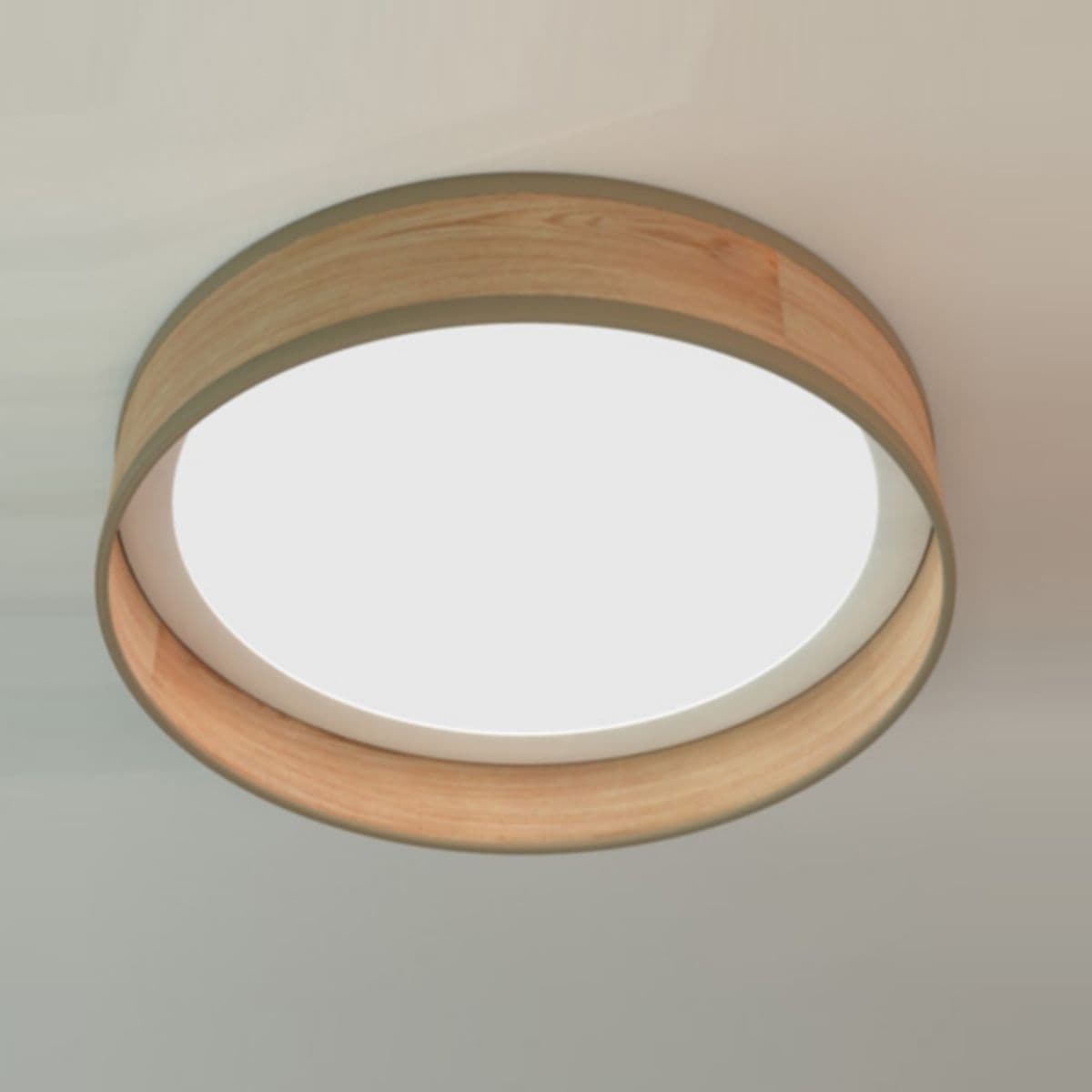 Seascape Lamps | Luca LED Flushmount — Photo Natural Veneer, 19 in