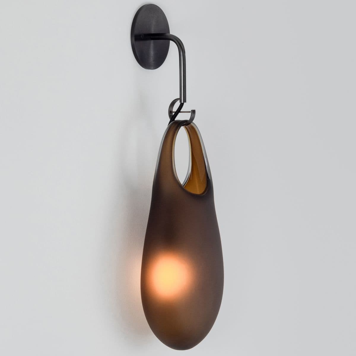 SkLO | Hold Wall Sconce — Exclusive Olivin Frosted, Dark Oxidized Glass, 12 in
