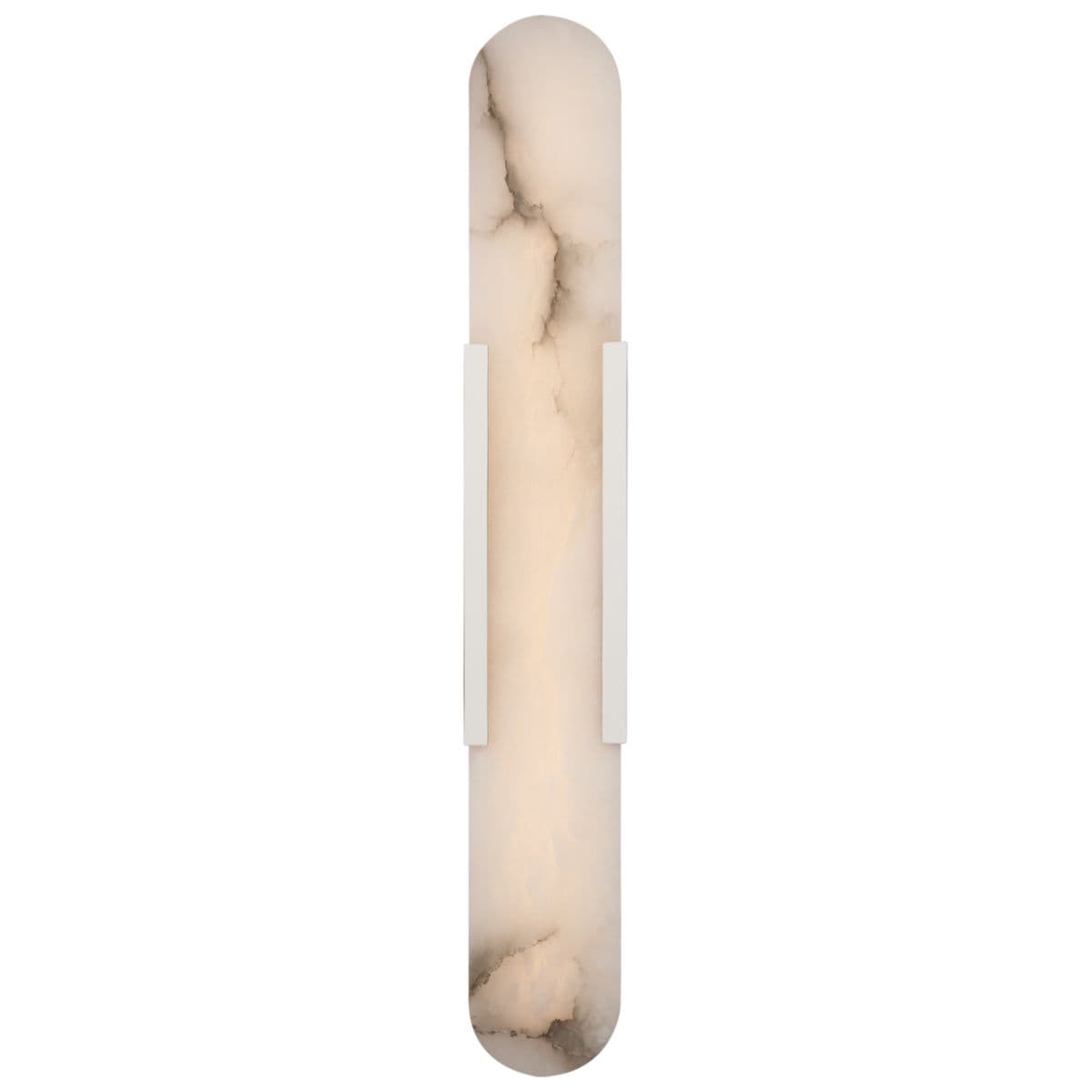 Visual Comfort Signature | Melange Elongated Wall Sconce — Polished Nickel, Large, Integrated LED