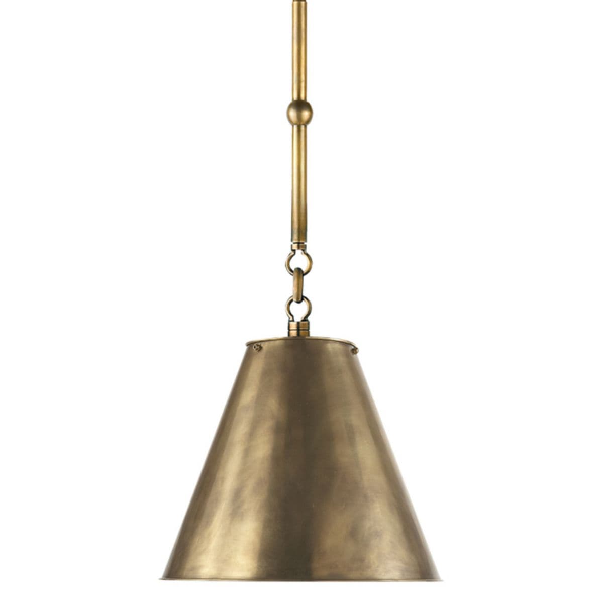 Visual Comfort Signature | Goodman Mini Pendant — Hand-Rubbed Antique Brass with White Interior, Hand-Rubbed Antique Brass