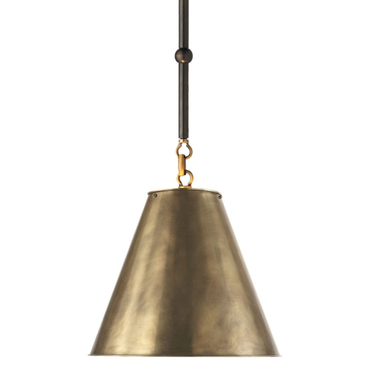 Visual Comfort Signature | Goodman Mini Pendant — Hand-Rubbed Antique Brass with White Interior, Bronze/Hand-Rubbed Antique Brass