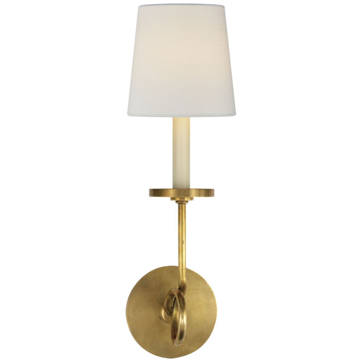 Visual Comfort Signature | Symmetric Twist Wall Sconce — Antique Burnished Brass, Linen