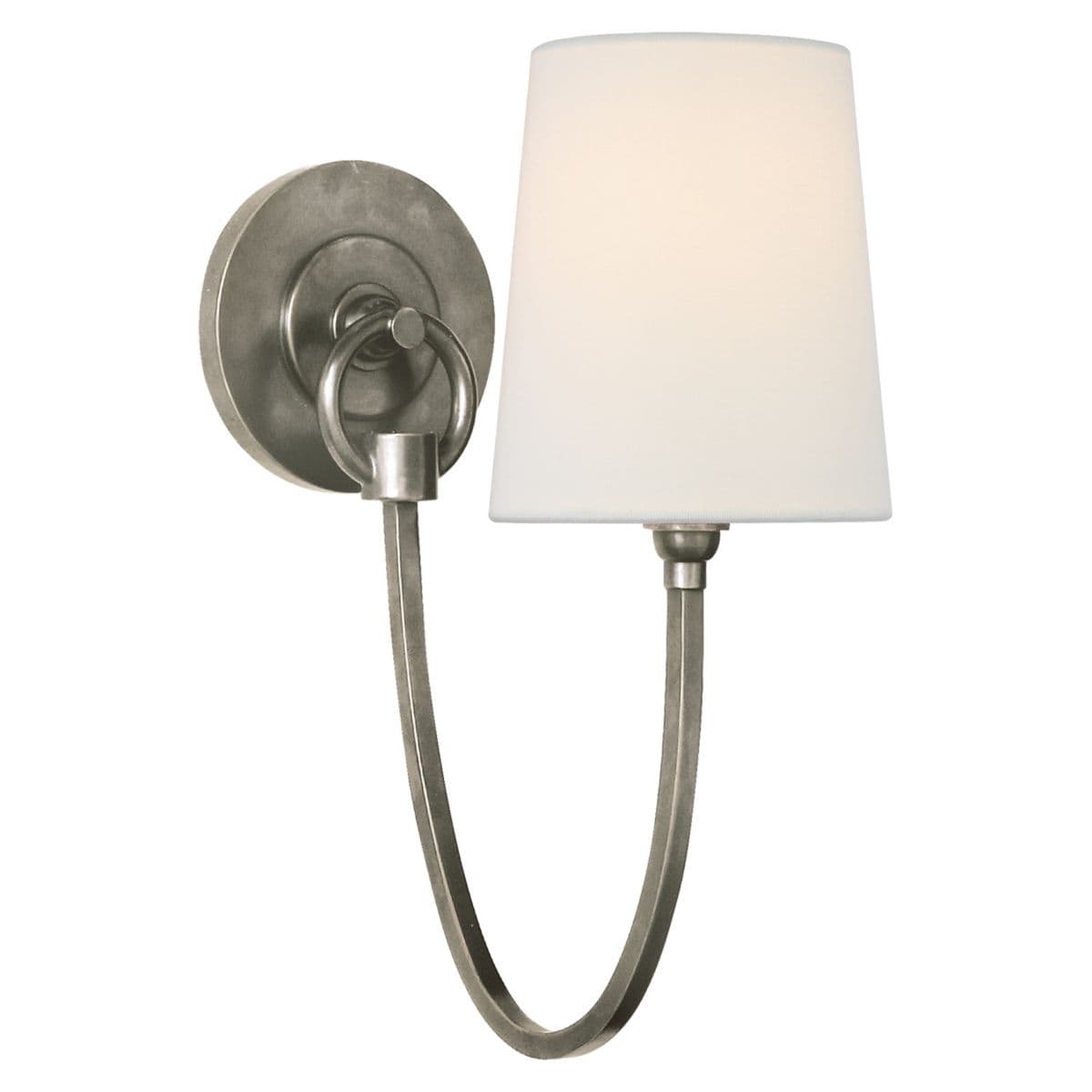 Visual Comfort Signature | Reed Wall Sconce — Antique Nickel, Linen