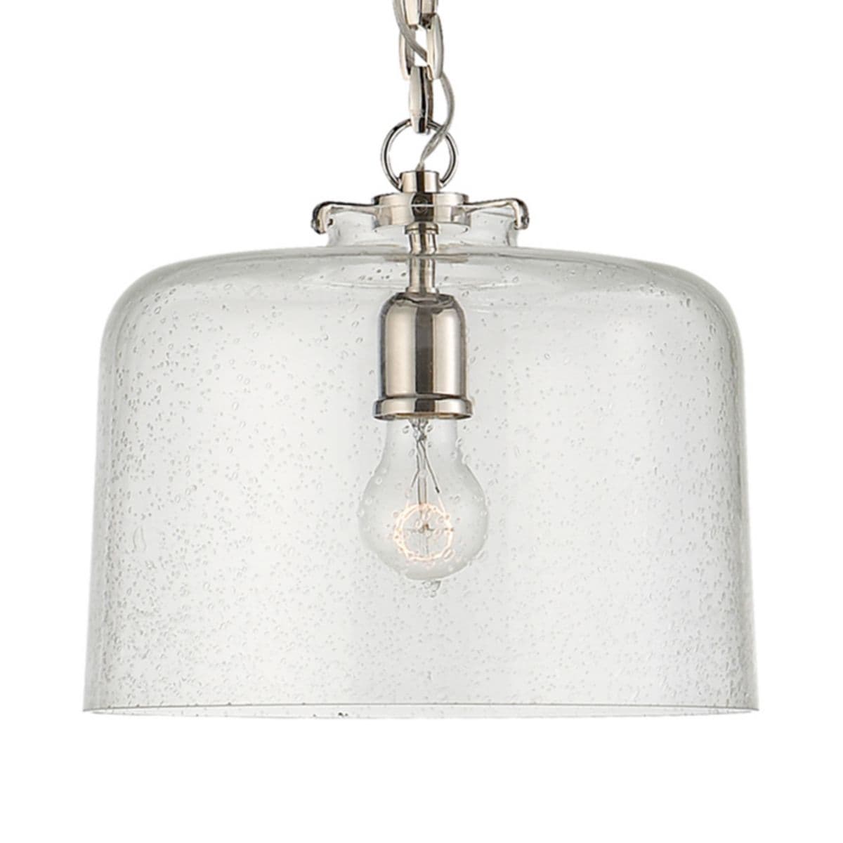 Visual Comfort Signature | Katie Dome Pendant — Seeded Glass, Polished Nickel