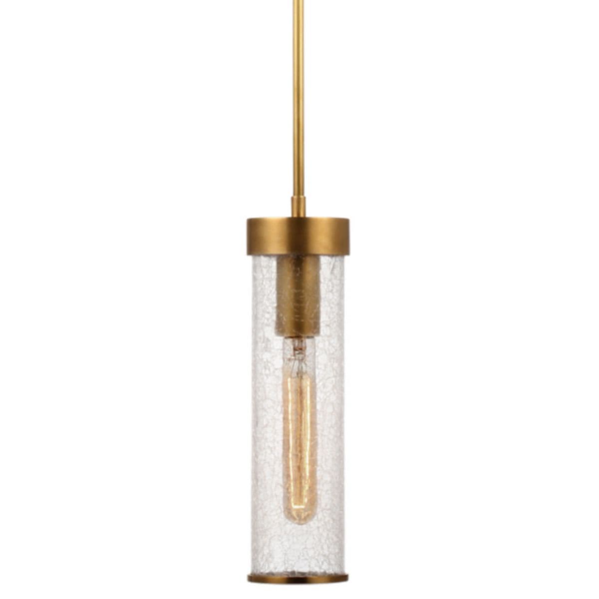 Visual Comfort Signature | Liaison Mini Pendant — Crackle, Antique-Burnished Brass, Short