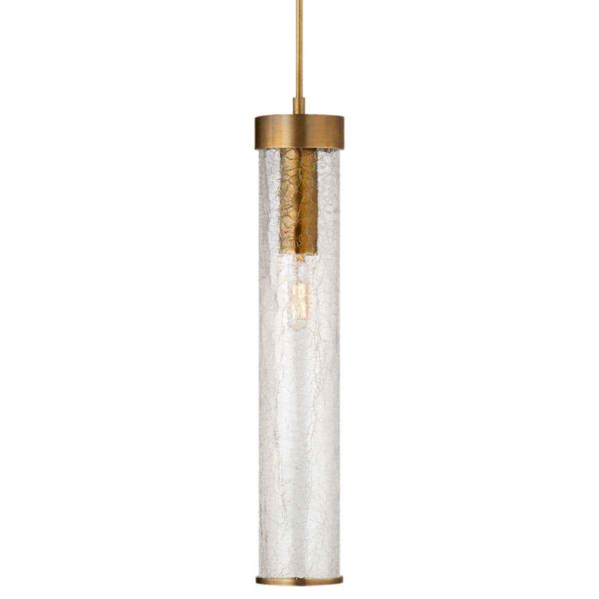 Visual Comfort Signature | Liaison Mini Pendant — Crackle, Antique-Burnished Brass, Long