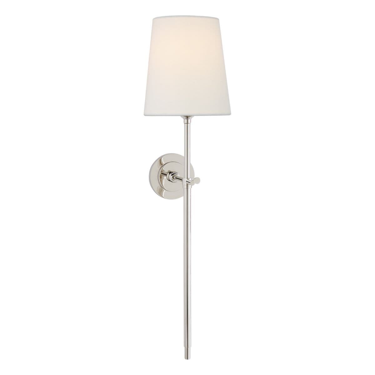 Visual Comfort Signature | Bryant Large Tail Wall Sconce — Linen, Polished Nickel