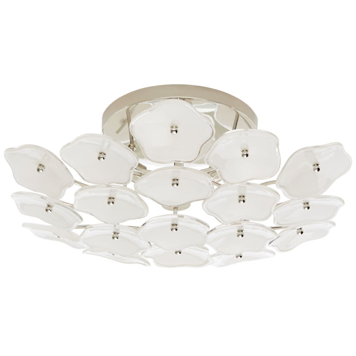 Visual Comfort Signature | Leighton Flushmount — Cream Tinted, Polished Nickel, 20 in