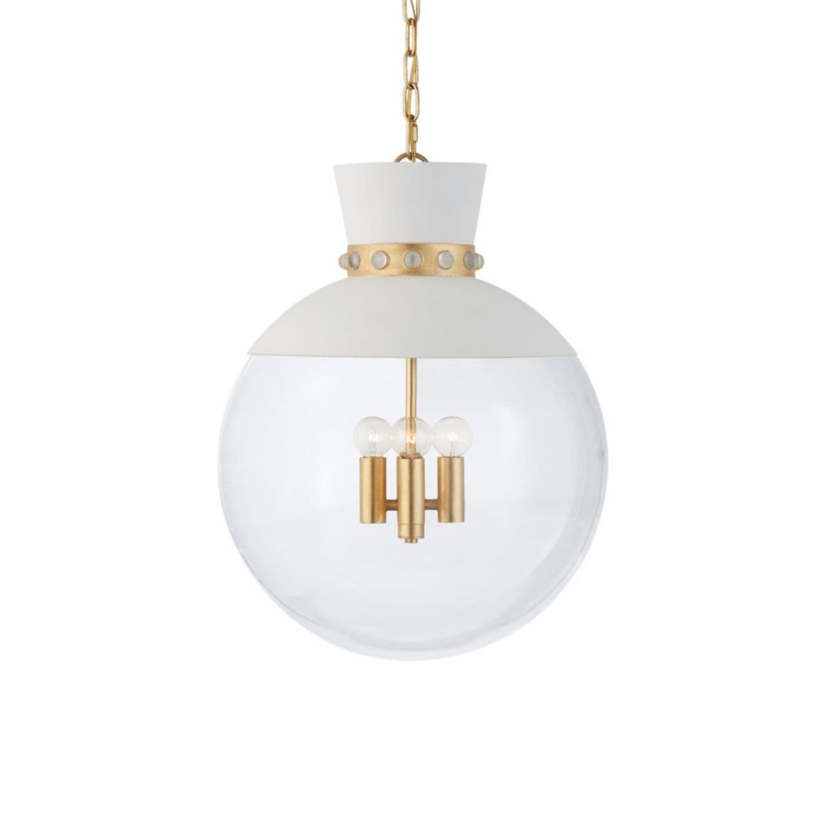 Visual Comfort Signature | Lucia Pendant — Matte White and Gild, Large
