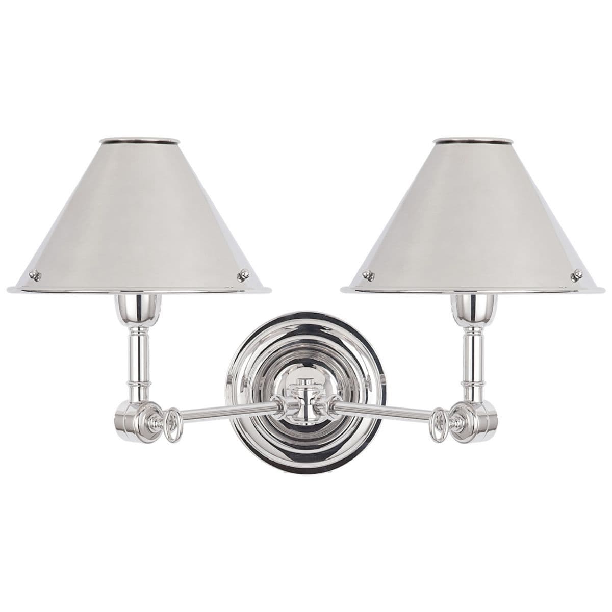Visual Comfort Signature | Anette Double Wall Sconce — Polished Nickel