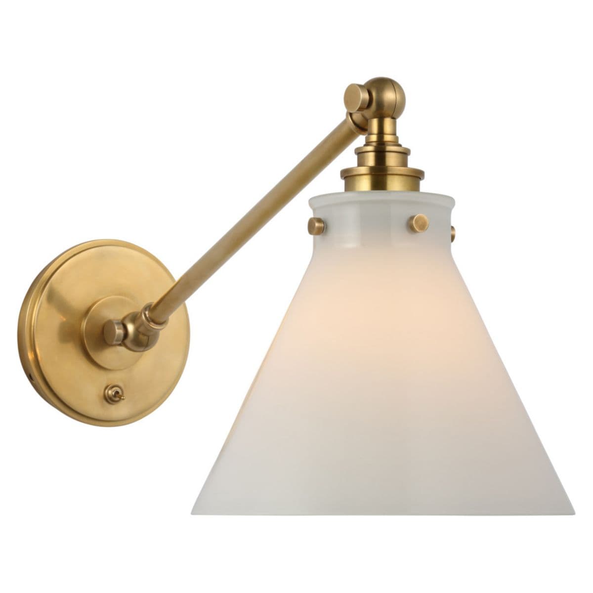 Visual Comfort Signature | Parkington Wall Sconce — White, Antique Burnished Brass