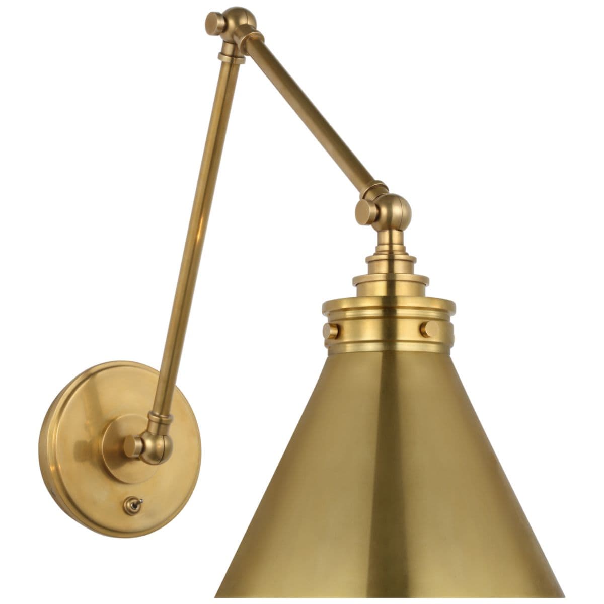 Visual Comfort Signature | Parkington Adjustable Wall Sconce by Visual Comfort Signatur — Metal, Antique Burnished Brass