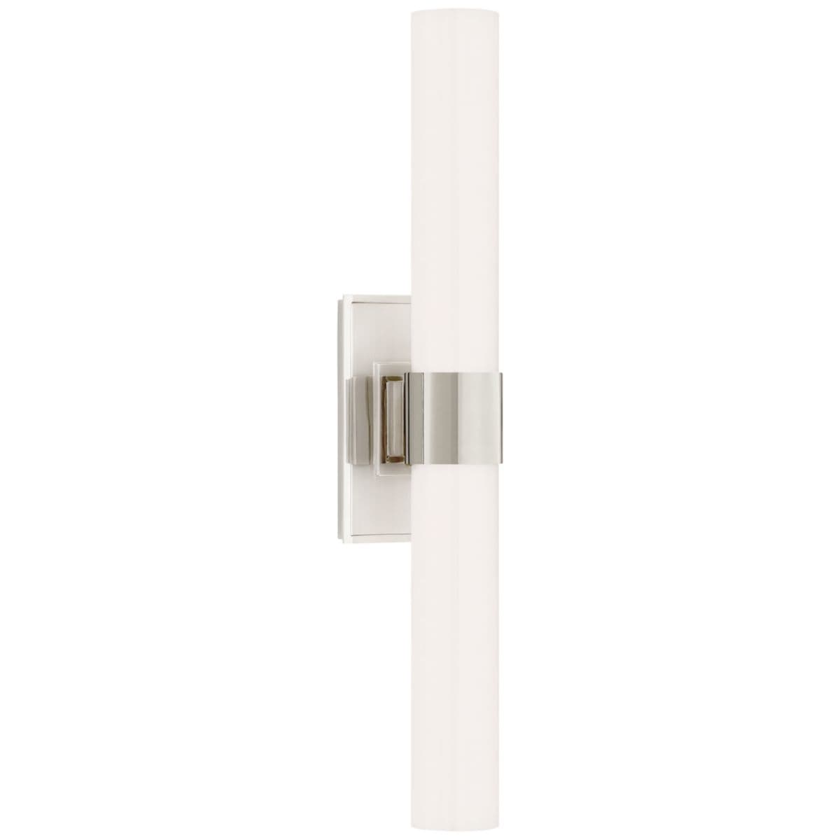 Visual Comfort Signature | Presidio Petite Wall Sconce — White Glass, Polished Nickel