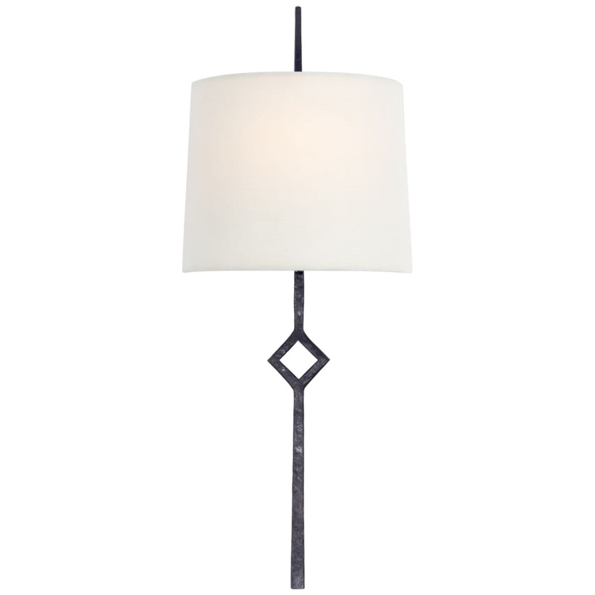 Visual Comfort Signature | Cranston Small Wall Sconce — Aged Iron, Linen