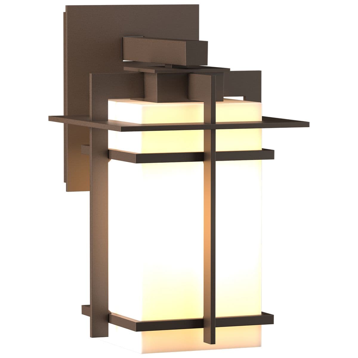 Hubbardton Forge | Tourou Outdoor Wall Sconce — Opal, Coastal Bronze, Medium, Replaceable Bulb