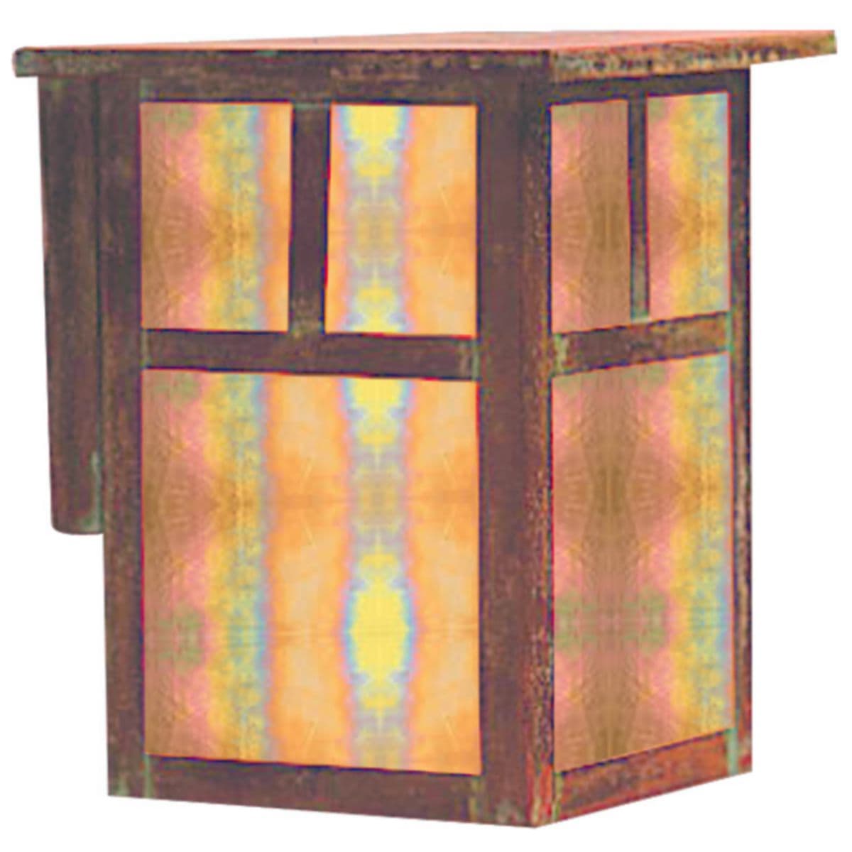 Arroyo Craftsman | Mission Outdoor Wall Sconce — Small, Gold White Iridescent, T-bar, Raw Copper