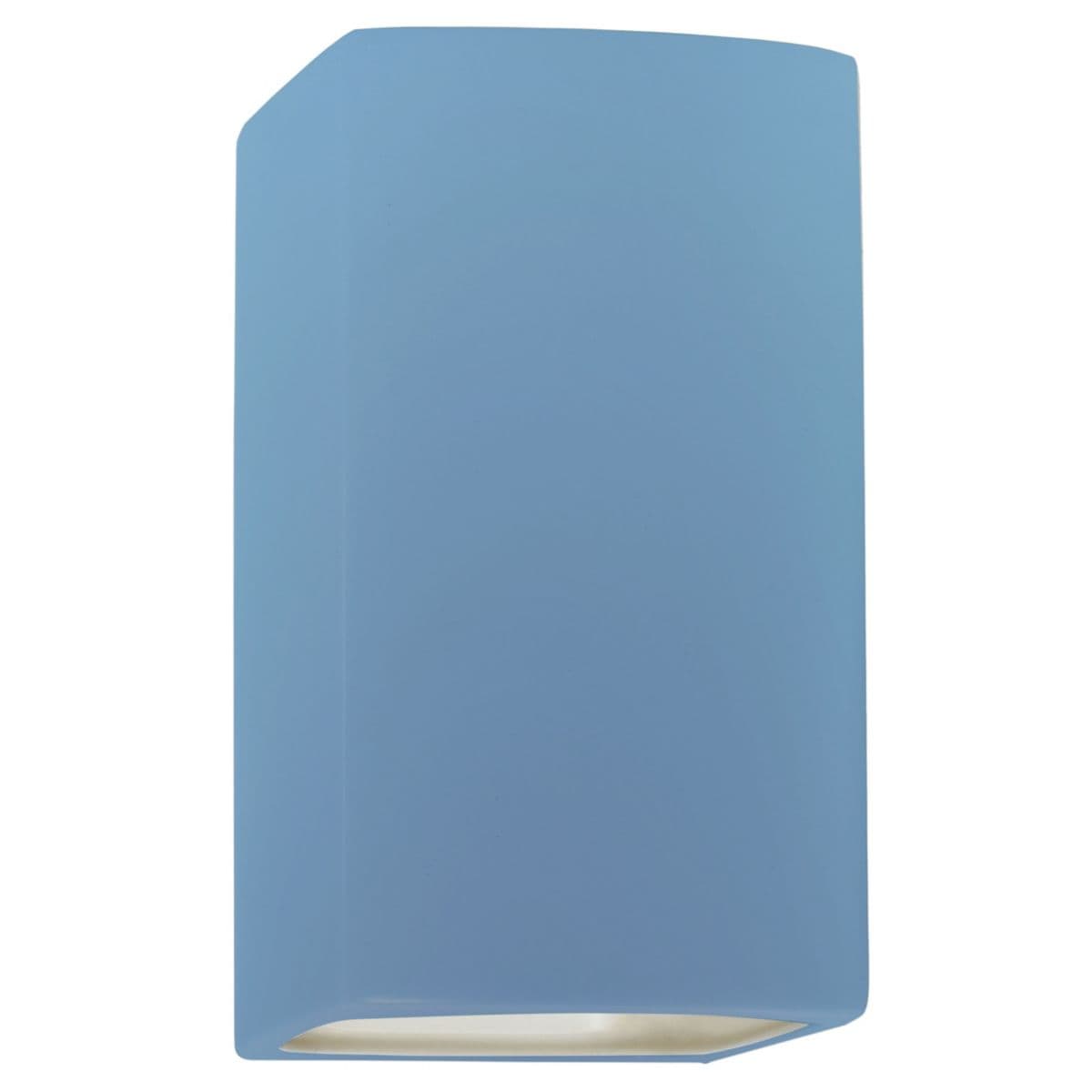 Justice Design Group | Rectangle Outdoor Wall Sconce — Sky Blue, Small, Standard, Up and Downlight, Integrated LED