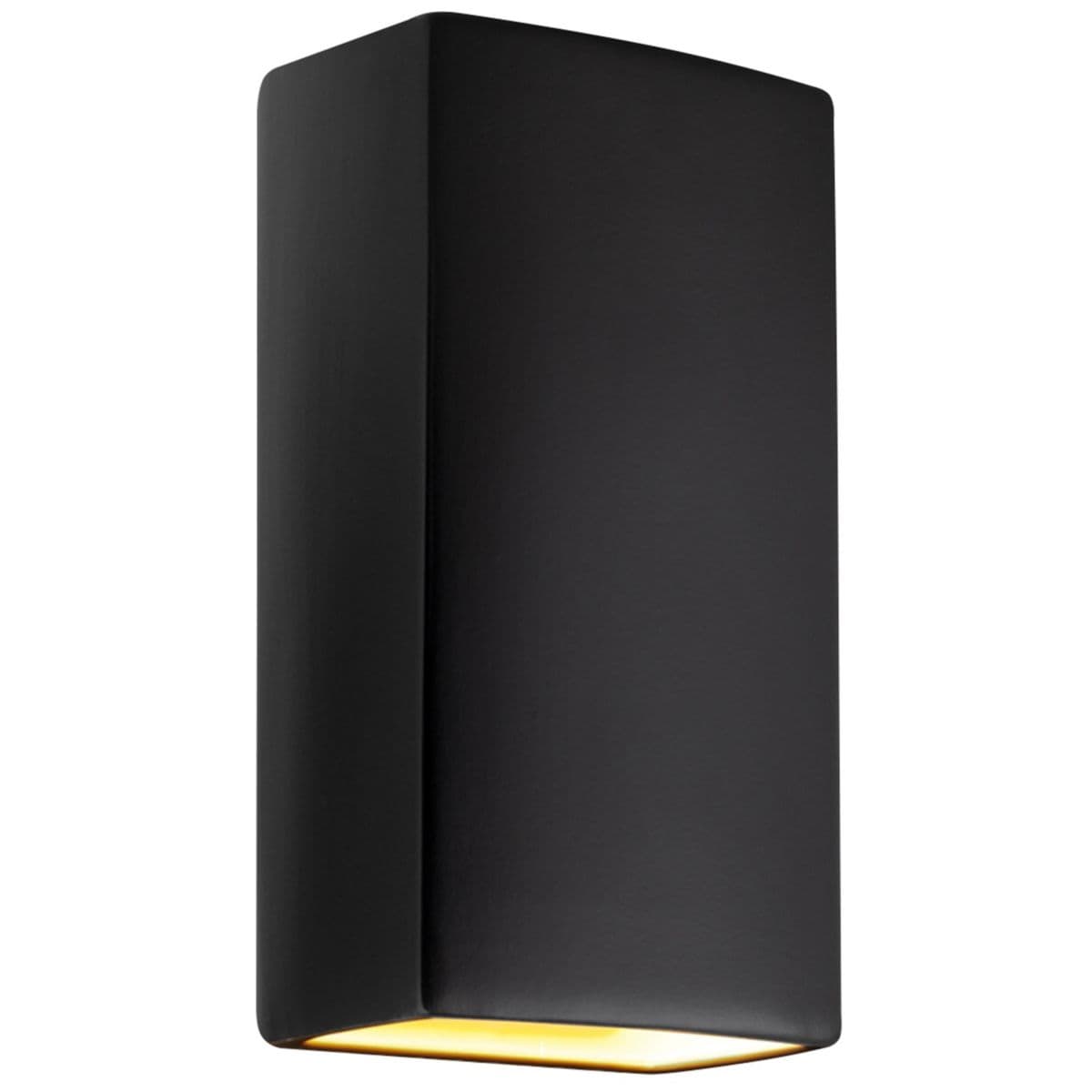 Justice Design Group | Rectangle Outdoor Wall Sconce — Carbon Matte Black, Extra Large, Standard, Up and Downlight, Integrated LED