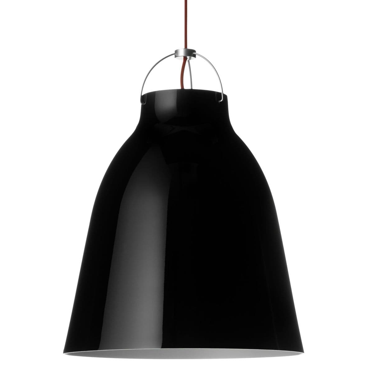 Fritz Hansen | Caravaggio Pendant — Gloss Black with Red Cord, Large