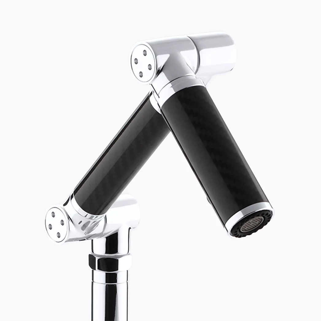 Kohler Karbon Articulating Bar Sink Faucet in polished chrome with modern design