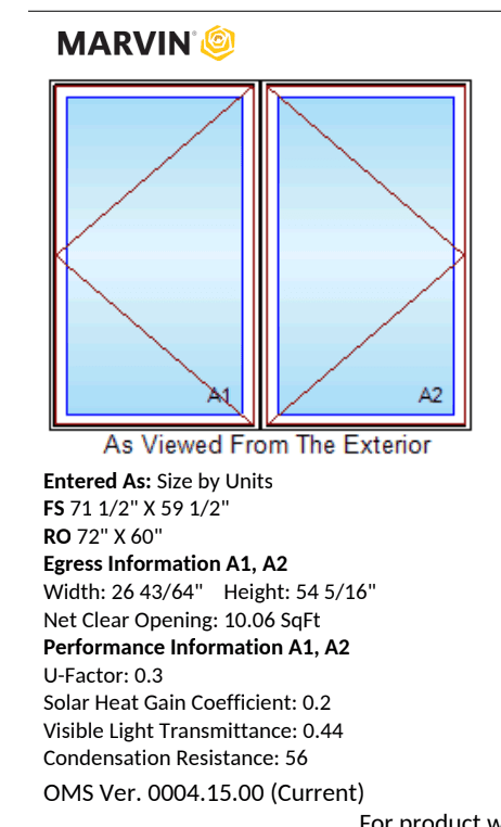 Marvin window - 72x60