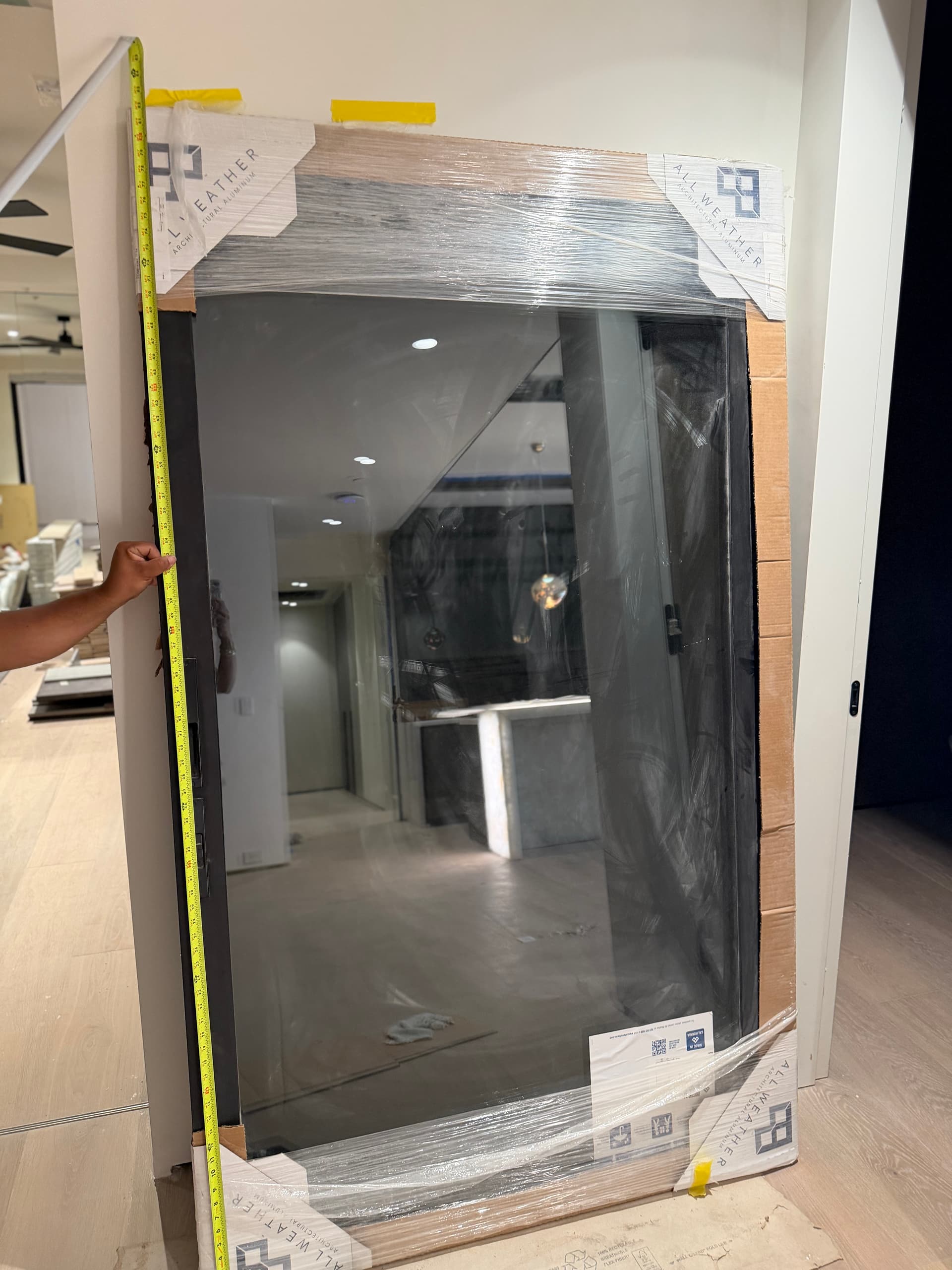 Large Glass Sliding Door, new, 49x82