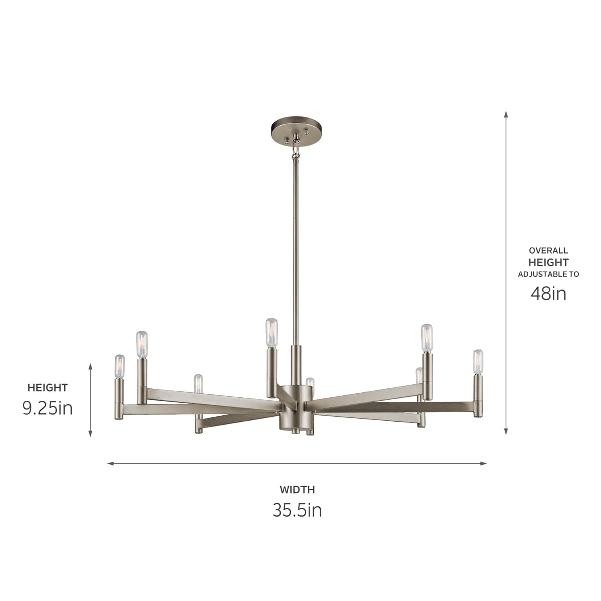 Kichler Erzo 8-Light Polished Nickel Metal Chandelier