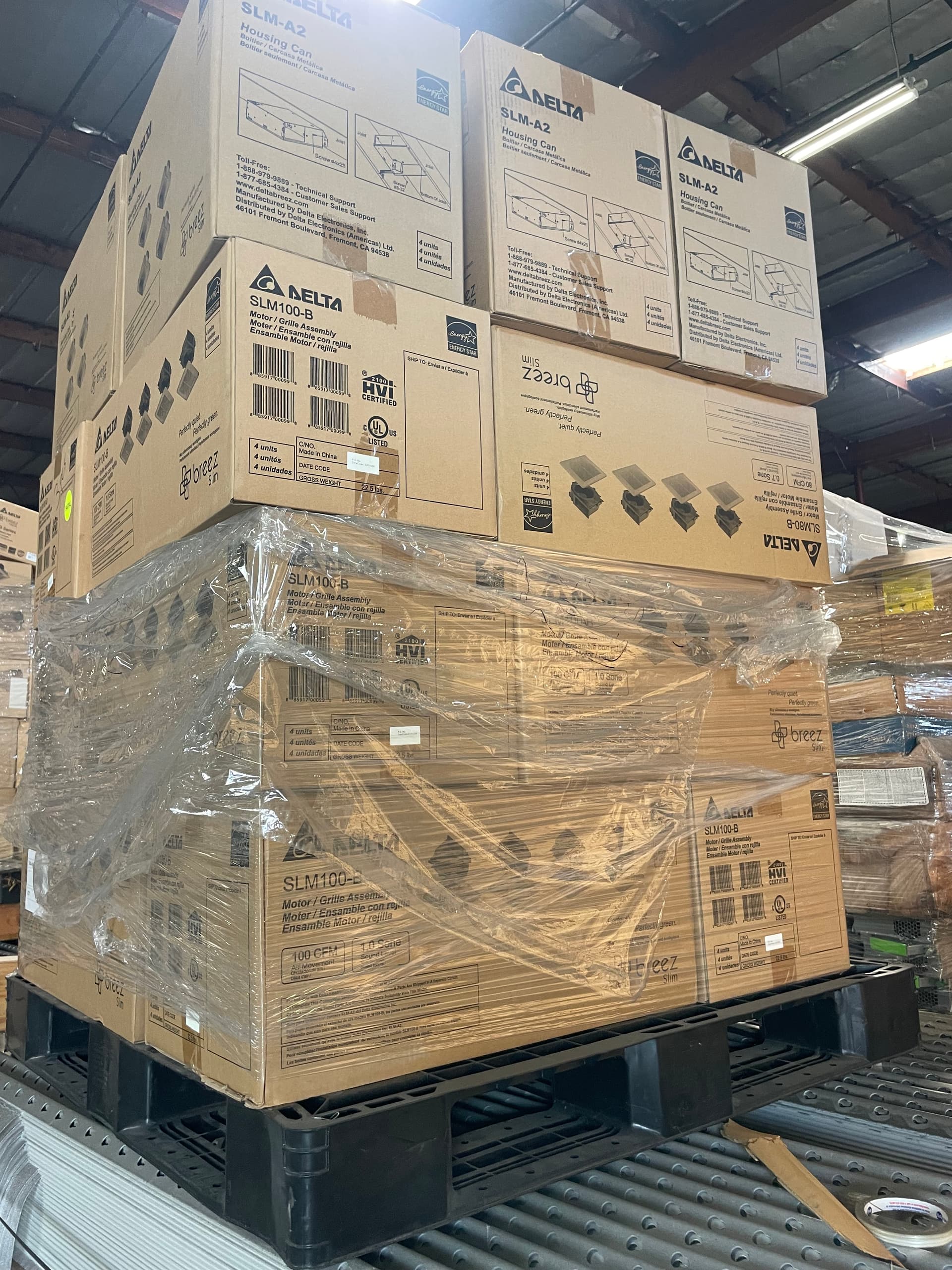Delta Bathroom Fans, assorted models from truckload of store returns