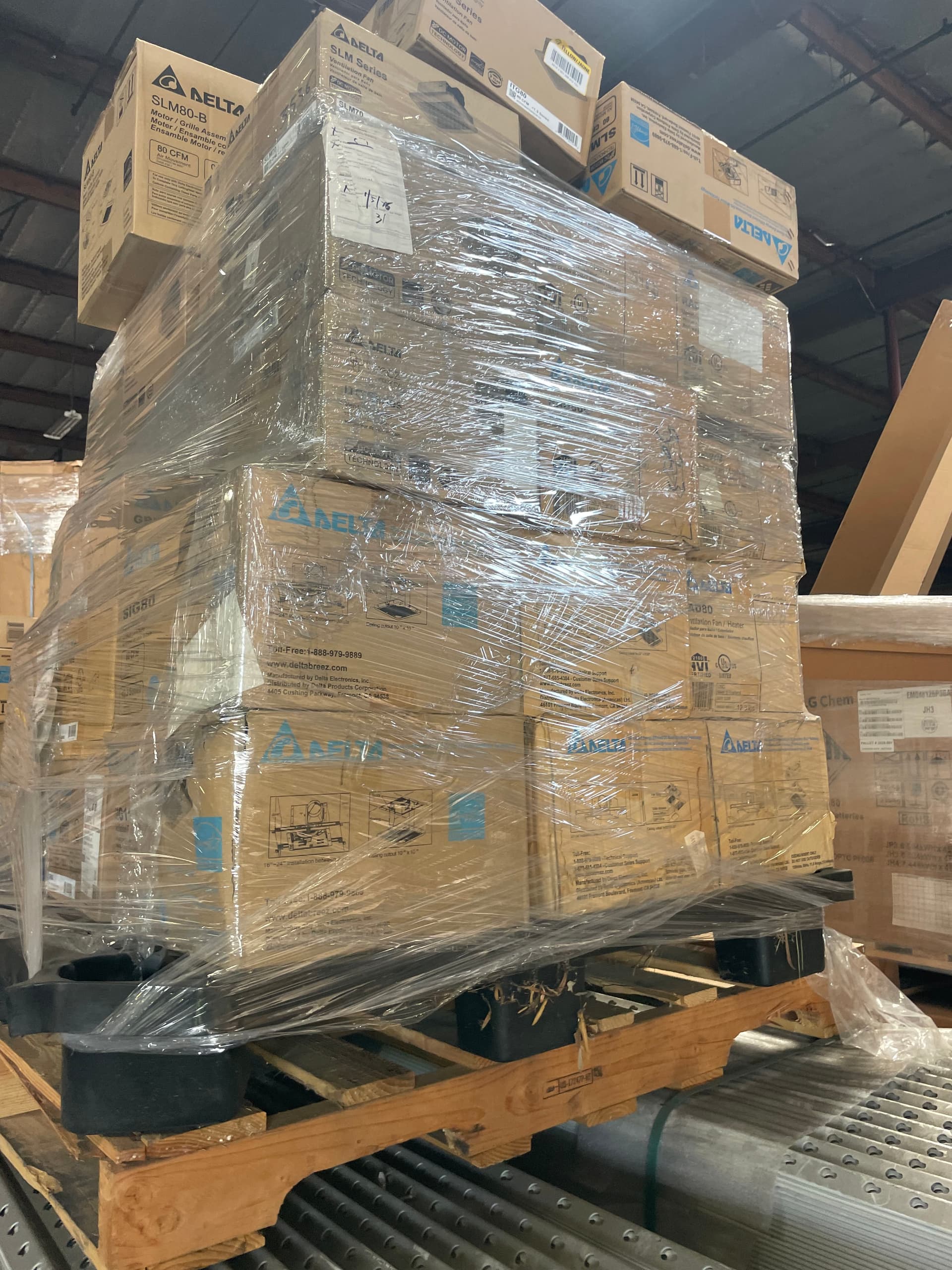 Delta Bathroom Fans. One truckload of store returns. - alternate view