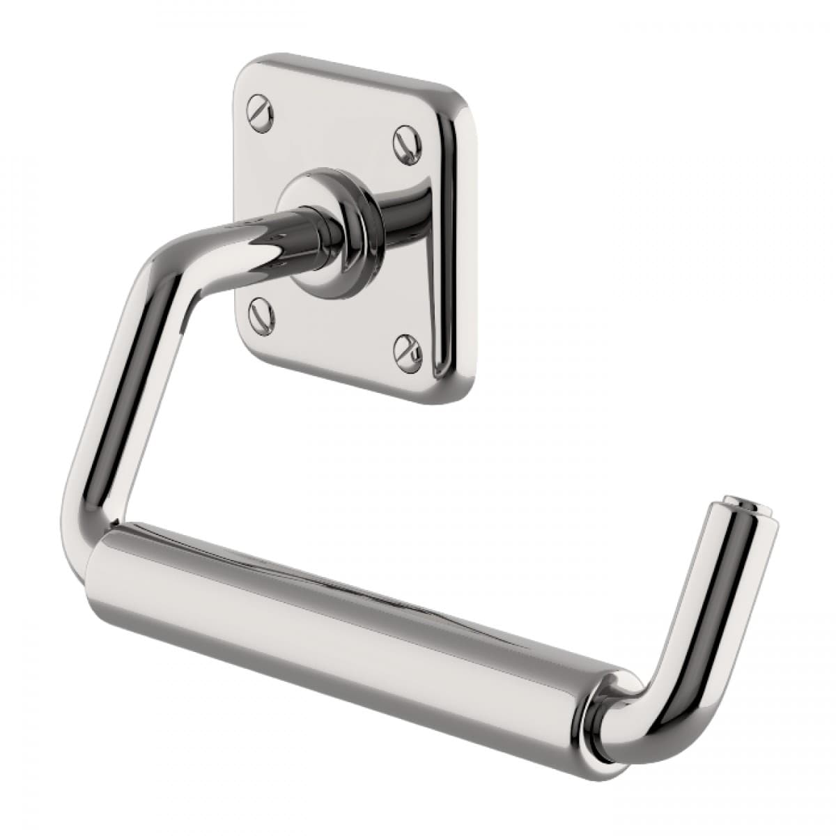 Waterworks Ludlow One Arm Paper Holder in polished nickel, modern style