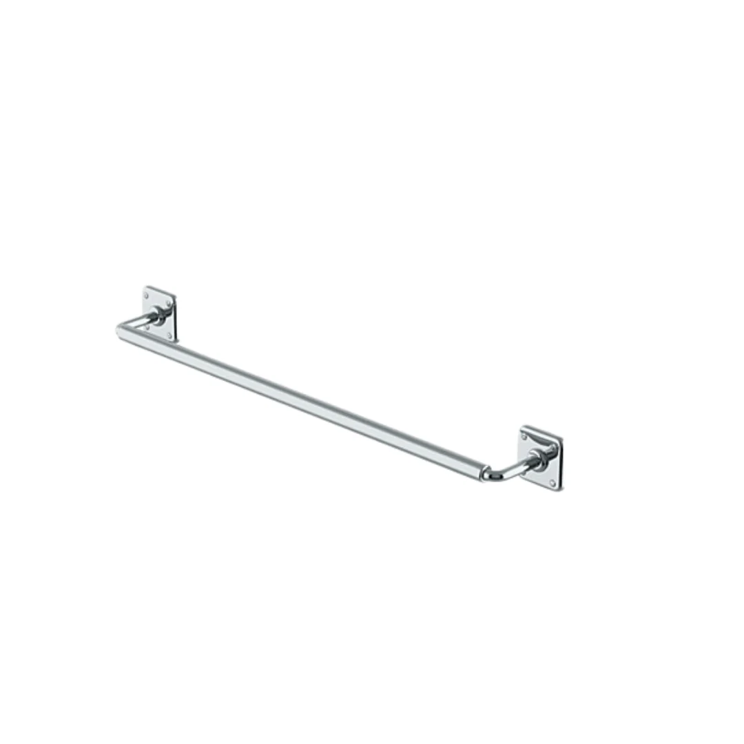 Waterworks Ludlow 24" single metal towel bar in nickel finish