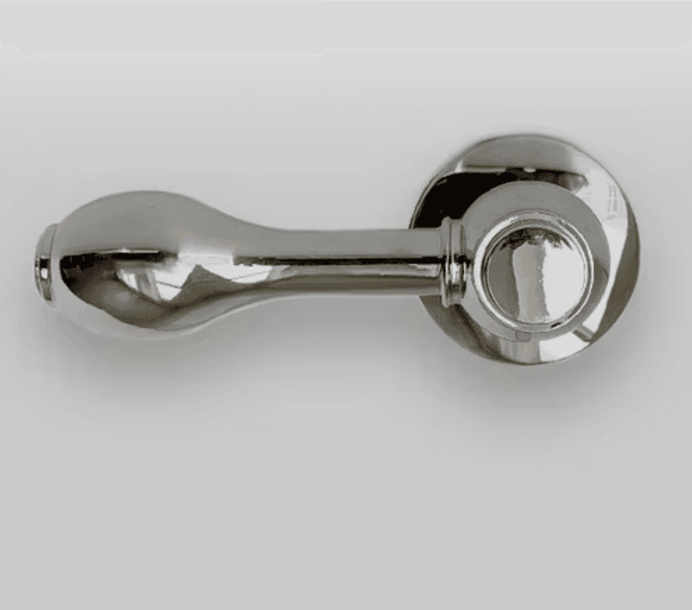 Icera F-65 front-mount toilet tank lever, polished nickel finish, left-hand compatible