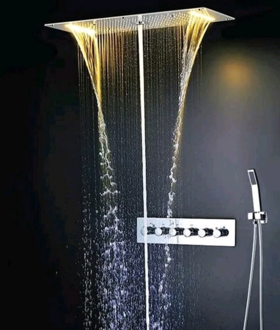 Rainfall Shower System with Double Waterfall and LED - NEW