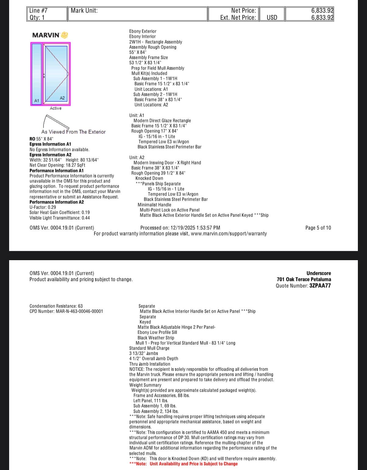 Marvin Modern Door and Sidelite - alternate view