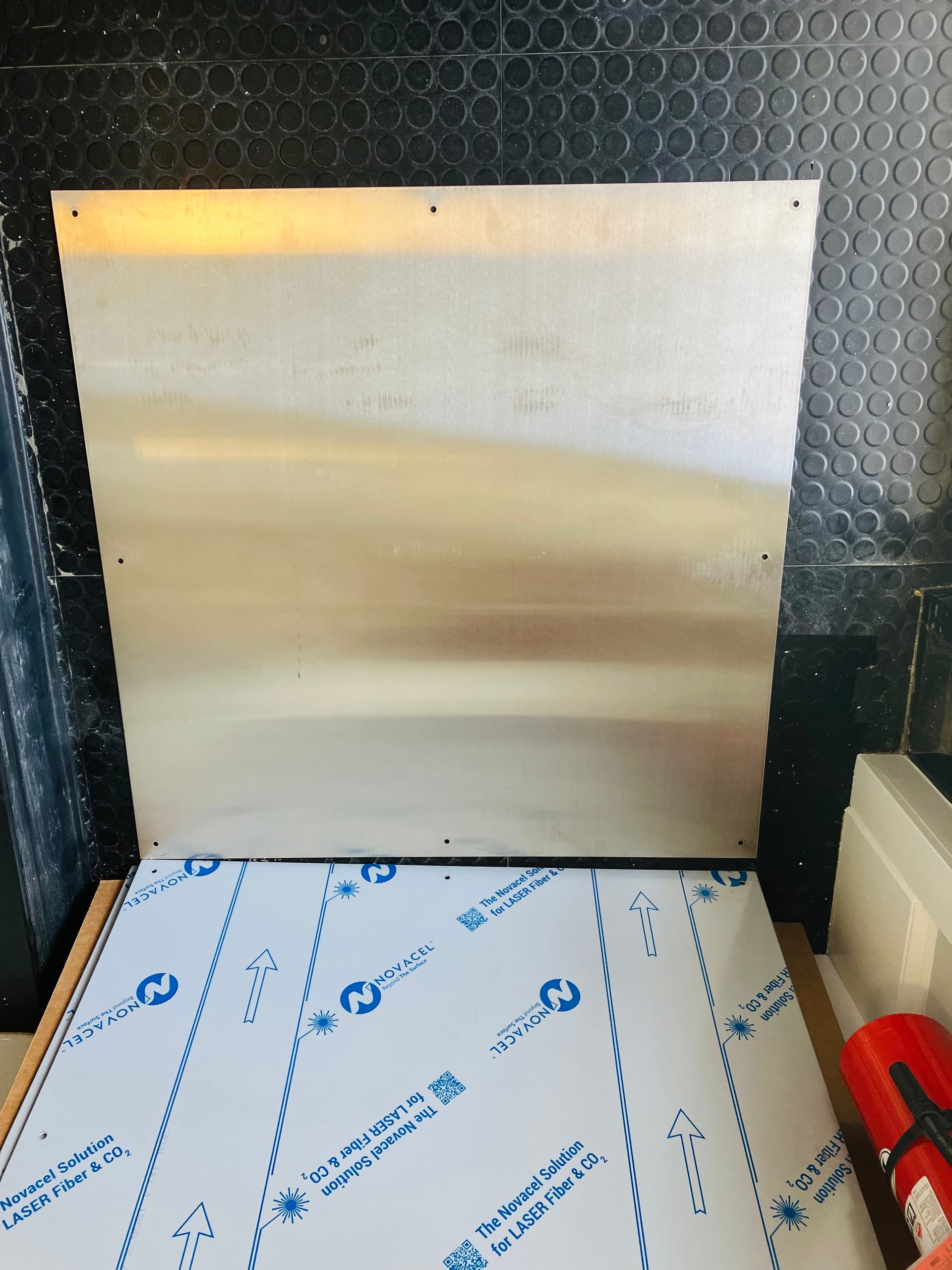 36in x 36in brushed stainless steel armor plates, 18 gauge, quantity 8