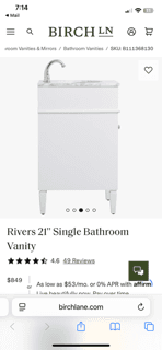 21'' Single Bathroom Vanity, with marble top - alternate view