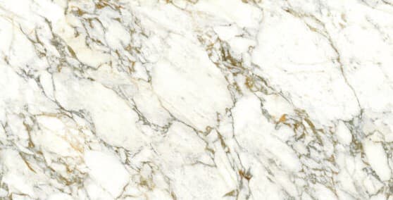 Porcelain4Top Arabescato Oro polished porcelain slab, 12mm thick, 63" x 127"