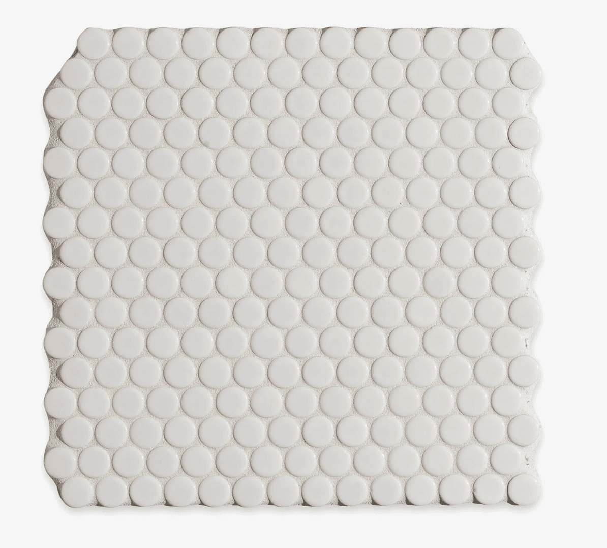 Waterworks Penny Round Tile, flour glossy porcelain, 41 square feet