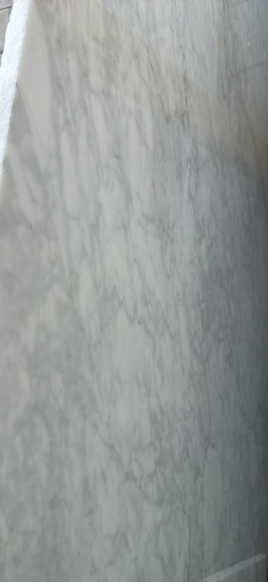 Polished Carrara marble slab, 120"x30" x 3/4" thick