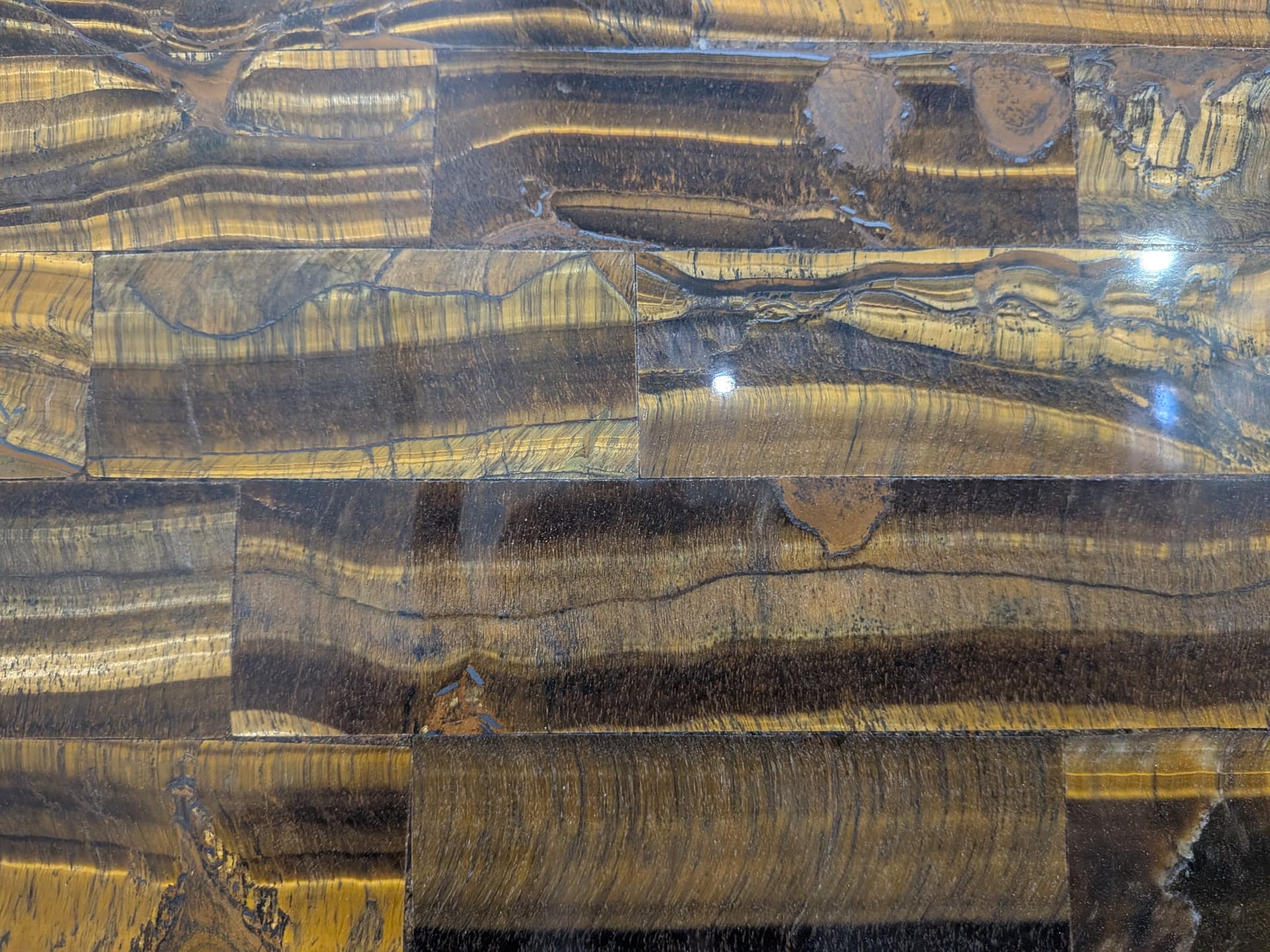 Full Tigers Eye Quartzite slab, 2cm thick, 56 x 119 inches