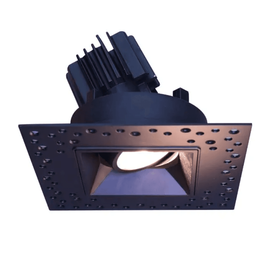 Lotus LED 3" mud-in square gimbal recessed light, black finish, lot of 2