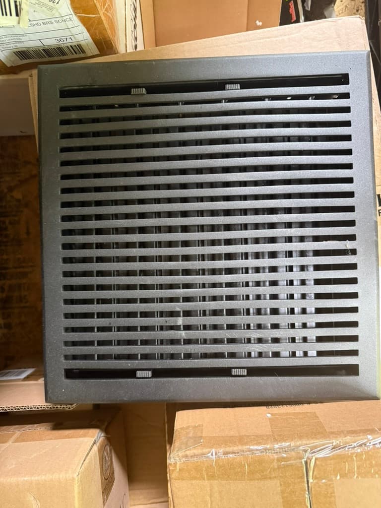 Black 12x12 metal louvered floor vent cover