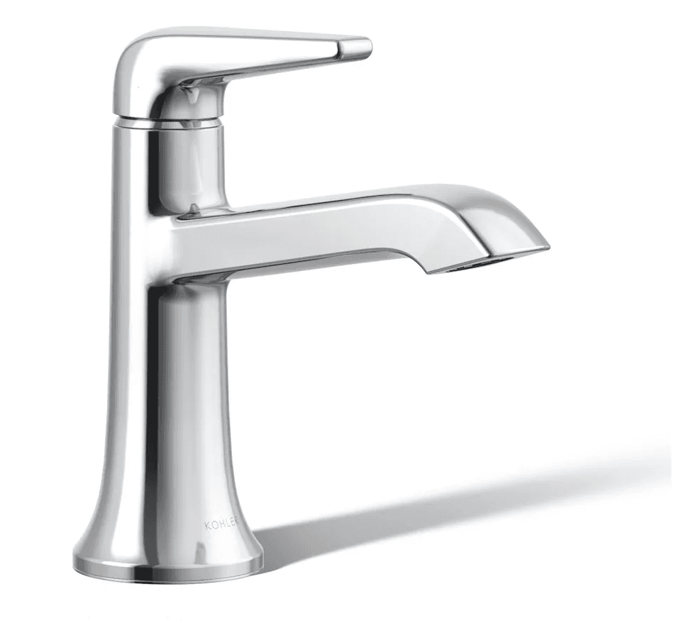 Kohler Tempered single hole faucet with pop-up drain, polished chrome finish