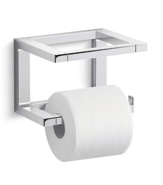 Kohler Draft Collection pivoting toilet paper holder, polished chrome