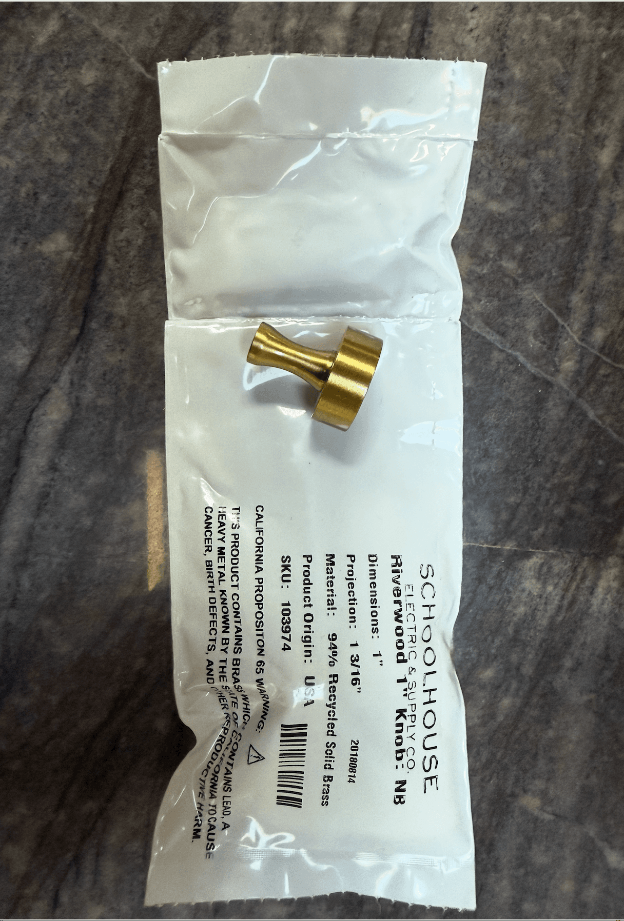 Schoolhouse Electric Riverwood Knob, brass, lot of 20