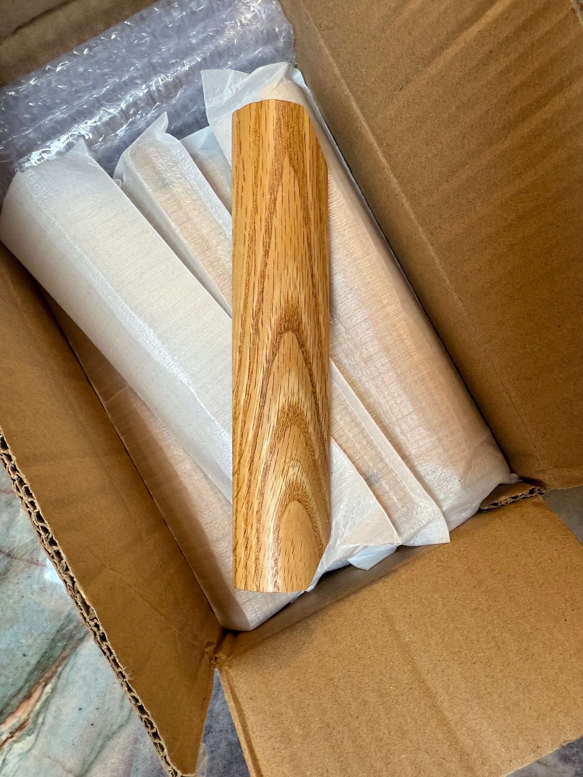 White Oak Cabinet Pulls, 6 1/8" center, lot of 16, clear coat finish