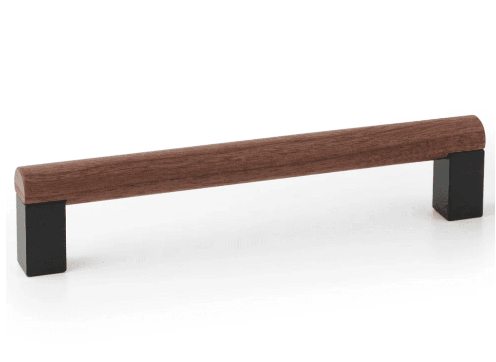 Viefe ETO walnut and matte black drawer pull, 6.87" length
