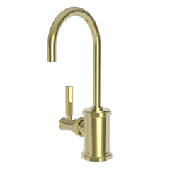 Newport Brass Heaney hot water dispenser in uncoated polished brass finish