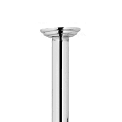 Newport Brass 8" ceiling mount tub and shower arm and flange in uncoated polished brass